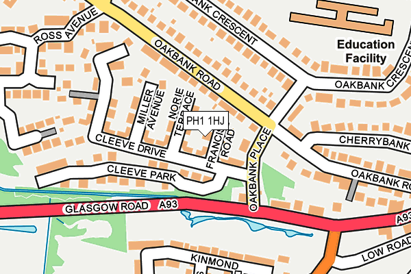 PH1 1HJ map - OS OpenMap – Local (Ordnance Survey)