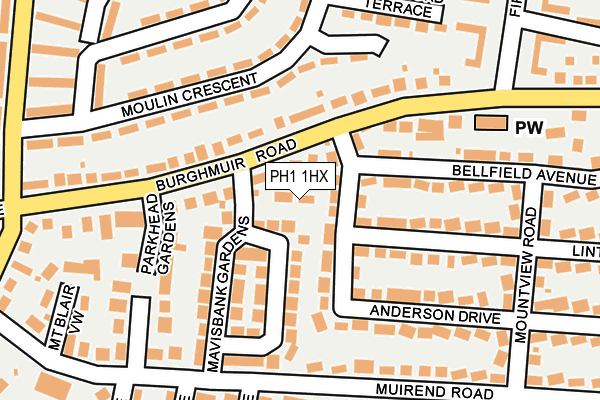 PH1 1HX map - OS OpenMap – Local (Ordnance Survey)
