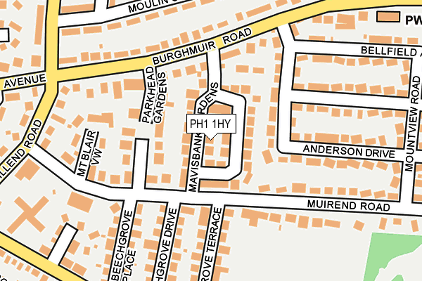 PH1 1HY map - OS OpenMap – Local (Ordnance Survey)