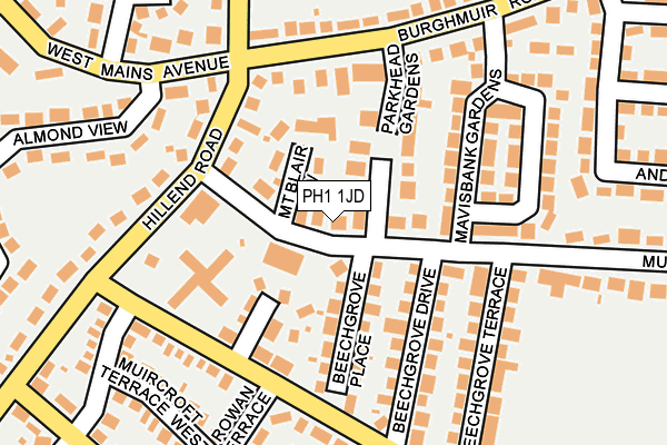 PH1 1JD map - OS OpenMap – Local (Ordnance Survey)