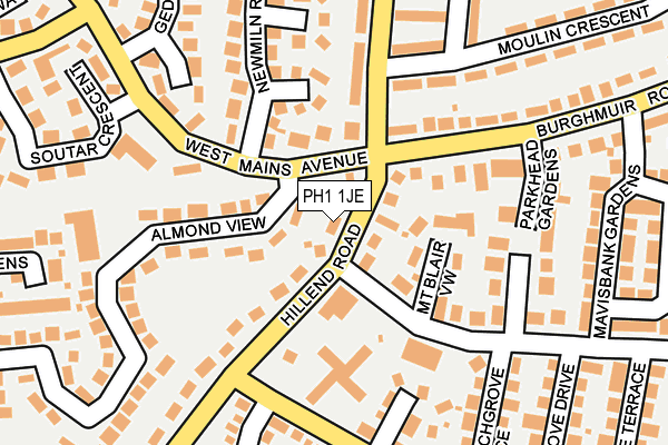 PH1 1JE map - OS OpenMap – Local (Ordnance Survey)