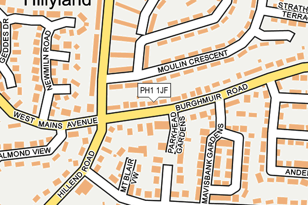 PH1 1JF map - OS OpenMap – Local (Ordnance Survey)