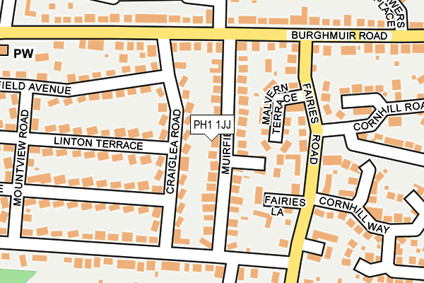 PH1 1JJ map - OS OpenMap – Local (Ordnance Survey)