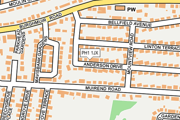 PH1 1JX map - OS OpenMap – Local (Ordnance Survey)