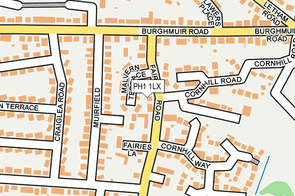 PH1 1LX map - OS OpenMap – Local (Ordnance Survey)
