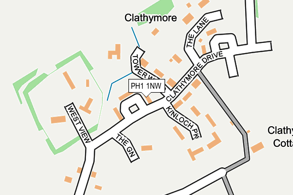 PH1 1NW map - OS OpenMap – Local (Ordnance Survey)