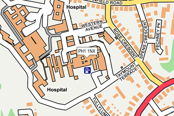 Map Of Perth Royal Infirmary Ph1 1Nx Maps, Stats, And Open Data