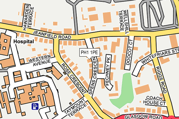 PH1 1PE map - OS OpenMap – Local (Ordnance Survey)