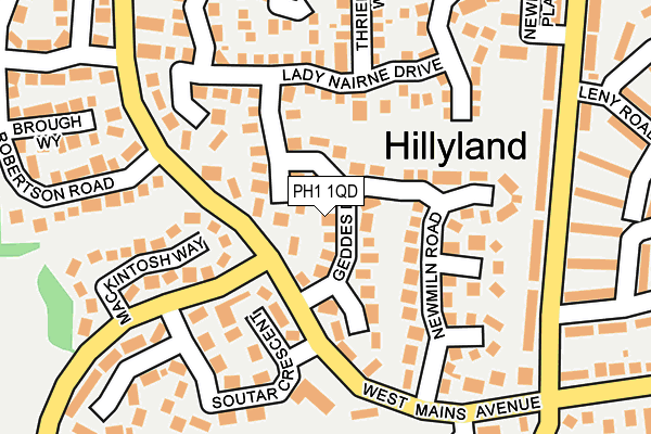 PH1 1QD map - OS OpenMap – Local (Ordnance Survey)