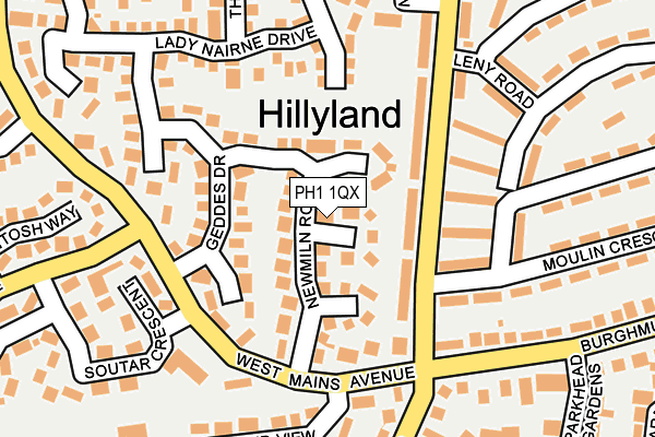 PH1 1QX map - OS OpenMap – Local (Ordnance Survey)