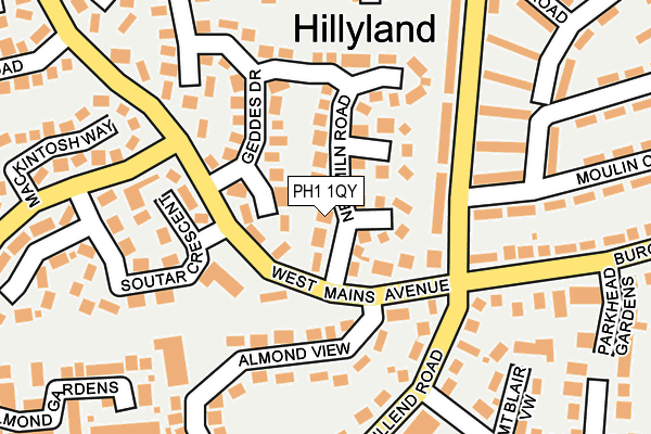 PH1 1QY map - OS OpenMap – Local (Ordnance Survey)