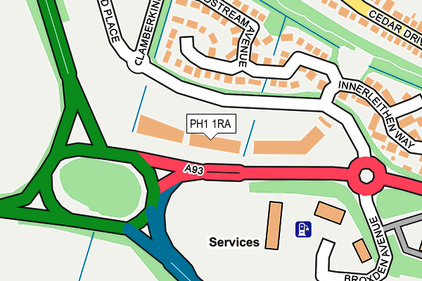 PH1 1RA map - OS OpenMap – Local (Ordnance Survey)