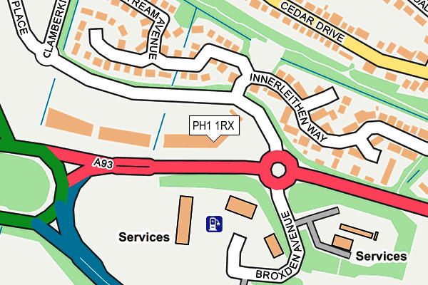 PH1 1RX map - OS OpenMap – Local (Ordnance Survey)