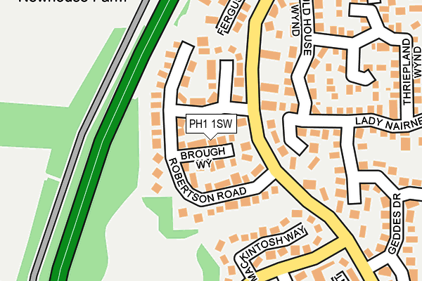 PH1 1SW map - OS OpenMap – Local (Ordnance Survey)