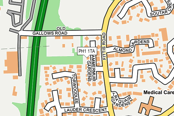 PH1 1TA map - OS OpenMap – Local (Ordnance Survey)