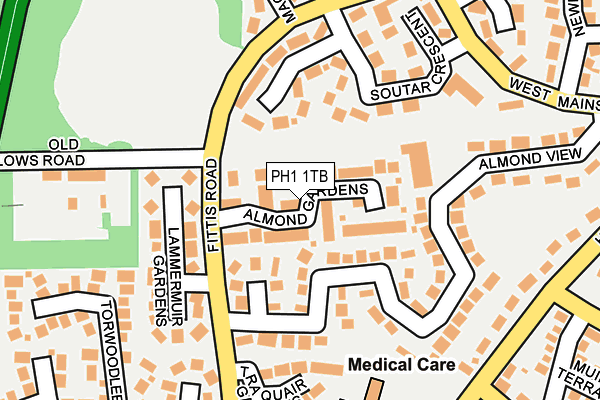 PH1 1TB map - OS OpenMap – Local (Ordnance Survey)