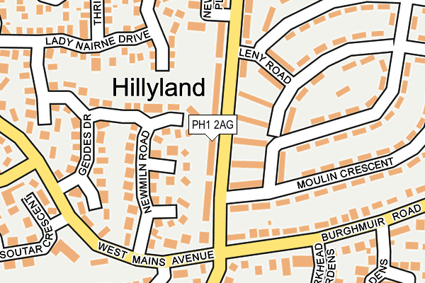 PH1 2AG map - OS OpenMap – Local (Ordnance Survey)