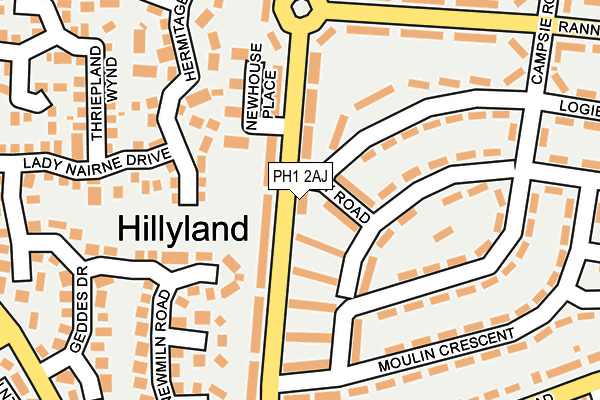 PH1 2AJ map - OS OpenMap – Local (Ordnance Survey)