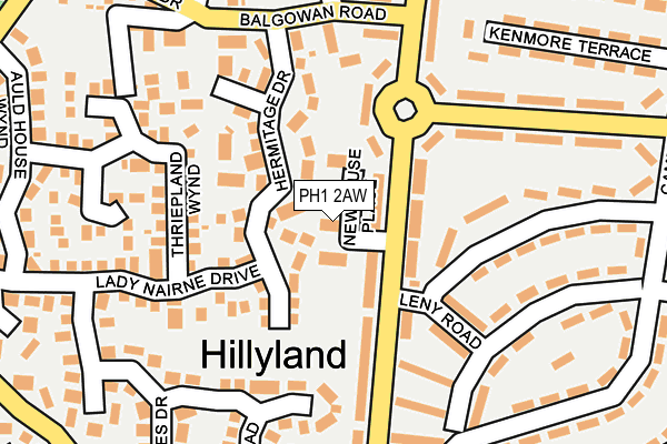 PH1 2AW map - OS OpenMap – Local (Ordnance Survey)
