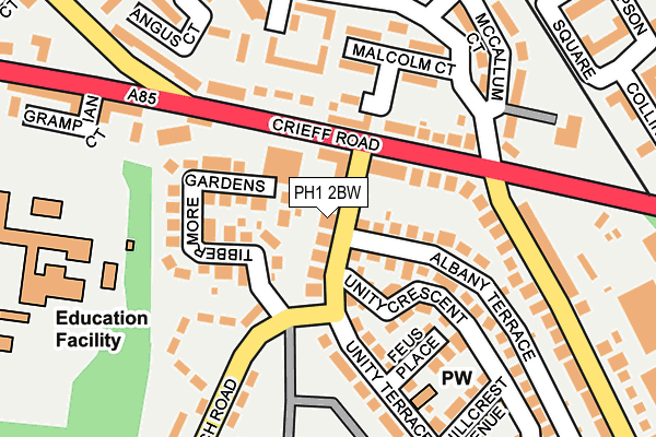 PH1 2BW map - OS OpenMap – Local (Ordnance Survey)