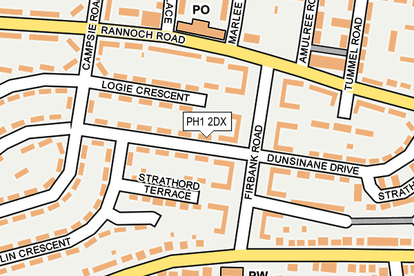 PH1 2DX map - OS OpenMap – Local (Ordnance Survey)