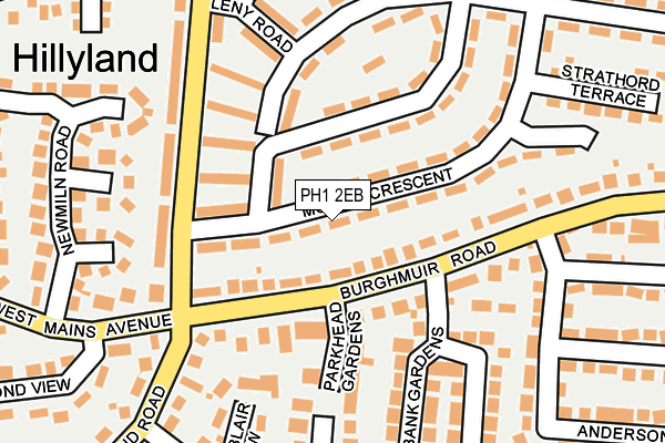 PH1 2EB map - OS OpenMap – Local (Ordnance Survey)
