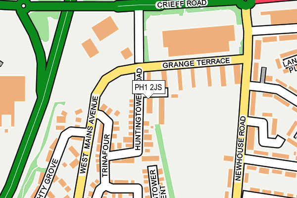 PH1 2JS map - OS OpenMap – Local (Ordnance Survey)