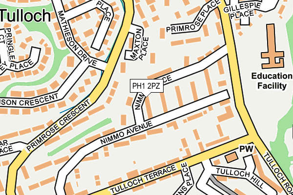 PH1 2PZ map - OS OpenMap – Local (Ordnance Survey)
