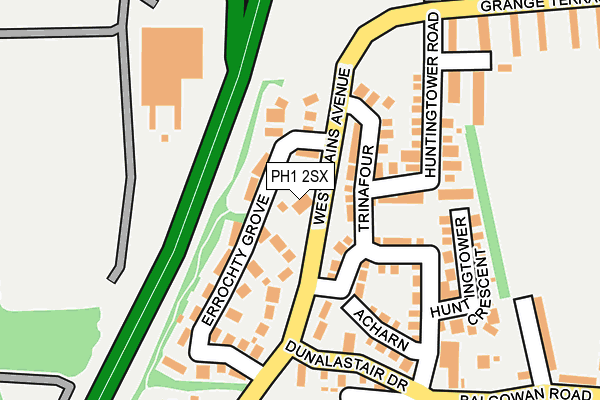 PH1 2SX map - OS OpenMap – Local (Ordnance Survey)