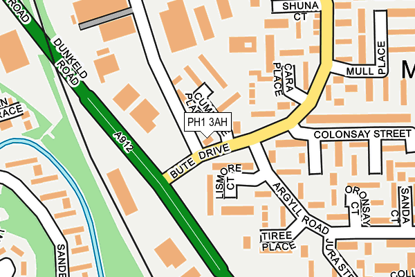 PH1 3AH map - OS OpenMap – Local (Ordnance Survey)