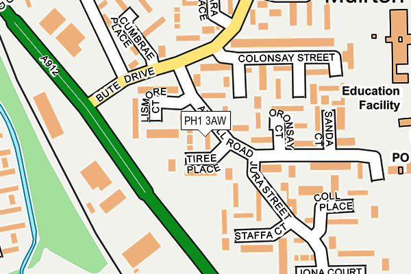 PH1 3AW map - OS OpenMap – Local (Ordnance Survey)