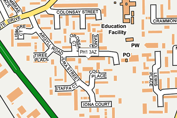 PH1 3AZ map - OS OpenMap – Local (Ordnance Survey)