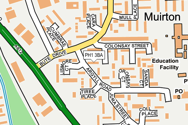 PH1 3BA map - OS OpenMap – Local (Ordnance Survey)