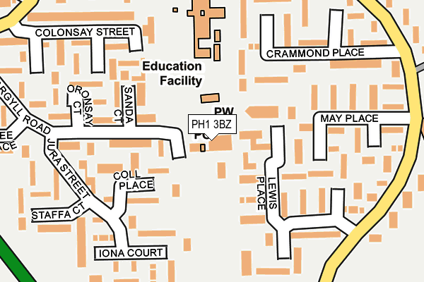 PH1 3BZ map - OS OpenMap – Local (Ordnance Survey)