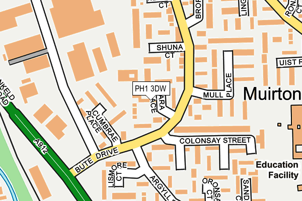PH1 3DW map - OS OpenMap – Local (Ordnance Survey)