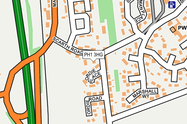 PH1 3HG map - OS OpenMap – Local (Ordnance Survey)