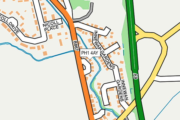 PH1 4AY map - OS OpenMap – Local (Ordnance Survey)