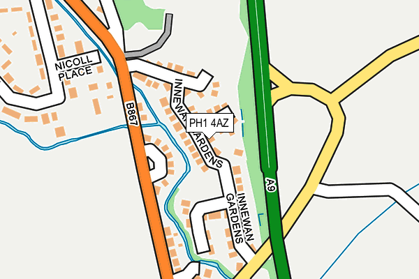 PH1 4AZ map - OS OpenMap – Local (Ordnance Survey)
