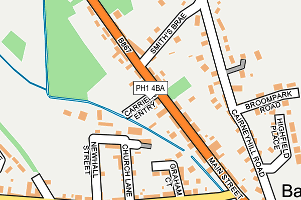 PH1 4BA map - OS OpenMap – Local (Ordnance Survey)