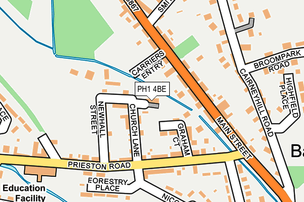 PH1 4BE map - OS OpenMap – Local (Ordnance Survey)