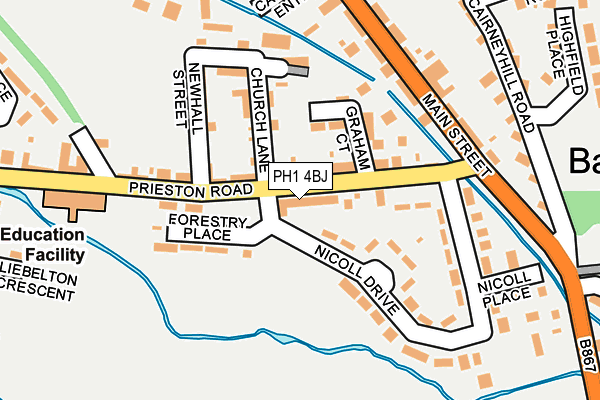 PH1 4BJ map - OS OpenMap – Local (Ordnance Survey)