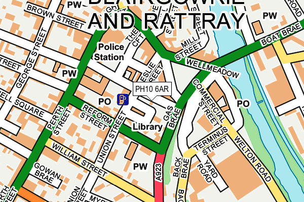 PH10 6AR map - OS OpenMap – Local (Ordnance Survey)