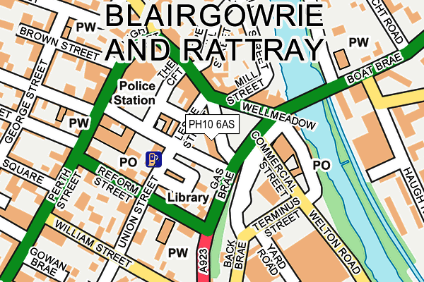 PH10 6AS map - OS OpenMap – Local (Ordnance Survey)