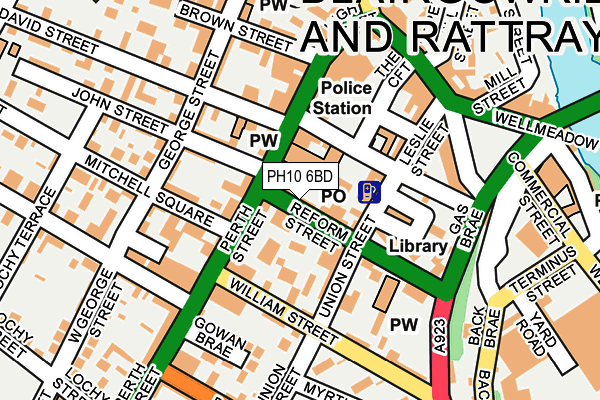 PH10 6BD map - OS OpenMap – Local (Ordnance Survey)