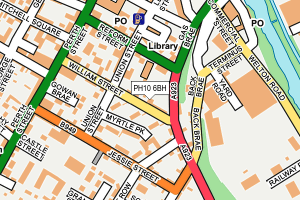 PH10 6BH map - OS OpenMap – Local (Ordnance Survey)