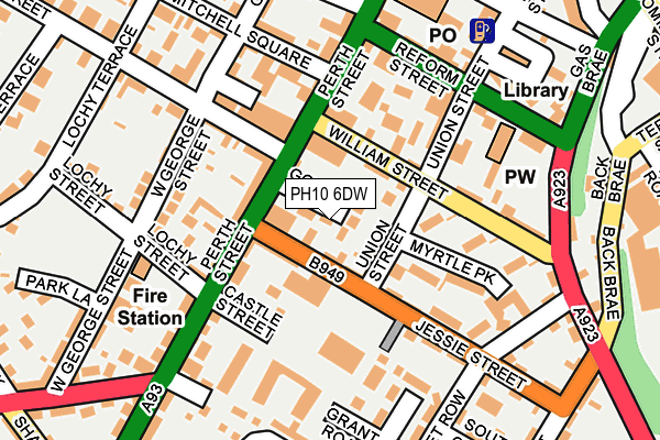 PH10 6DW map - OS OpenMap – Local (Ordnance Survey)