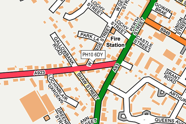 PH10 6DY map - OS OpenMap – Local (Ordnance Survey)