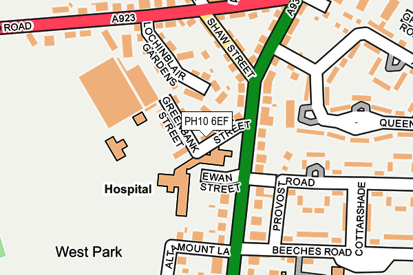 PH10 6EF map - OS OpenMap – Local (Ordnance Survey)