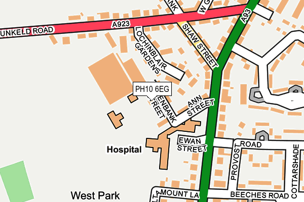 PH10 6EG map - OS OpenMap – Local (Ordnance Survey)