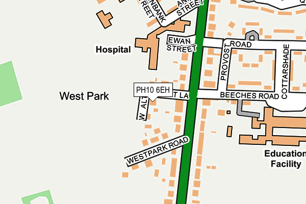 PH10 6EH map - OS OpenMap – Local (Ordnance Survey)